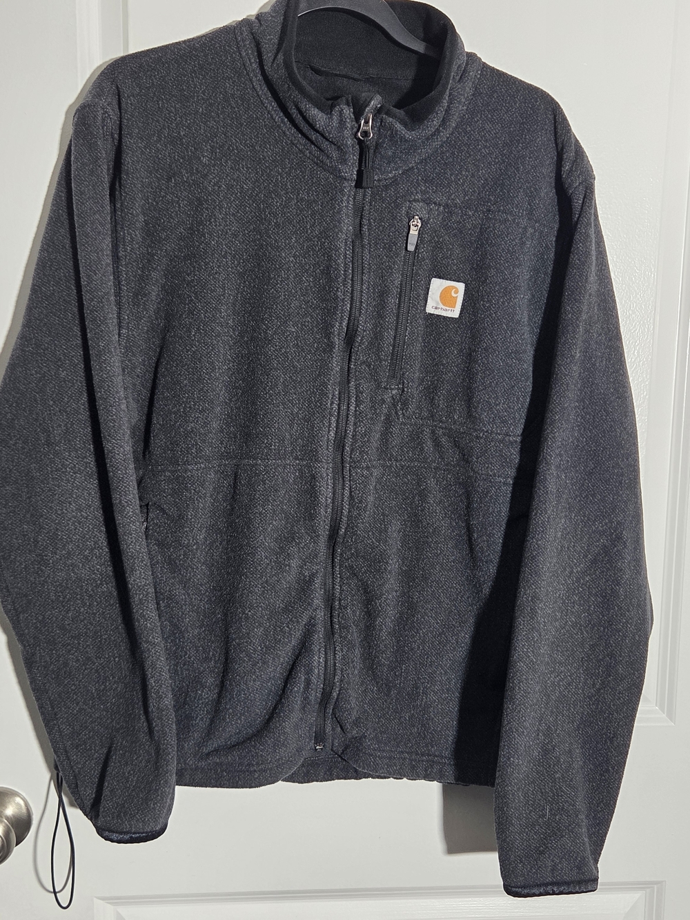 CARHARTT DALTON Mens Medium Gray Shadow Heather Full Zip Pocket Fleece Jacket